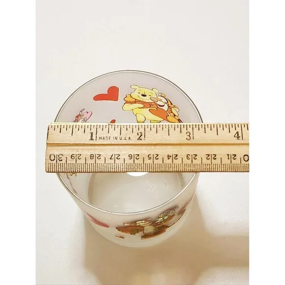 Winnie The Pooh Tigger Piglet VALENTINE'S DAY Frosted Glass Candle Holder 4.25" - Picture 3 of 12
